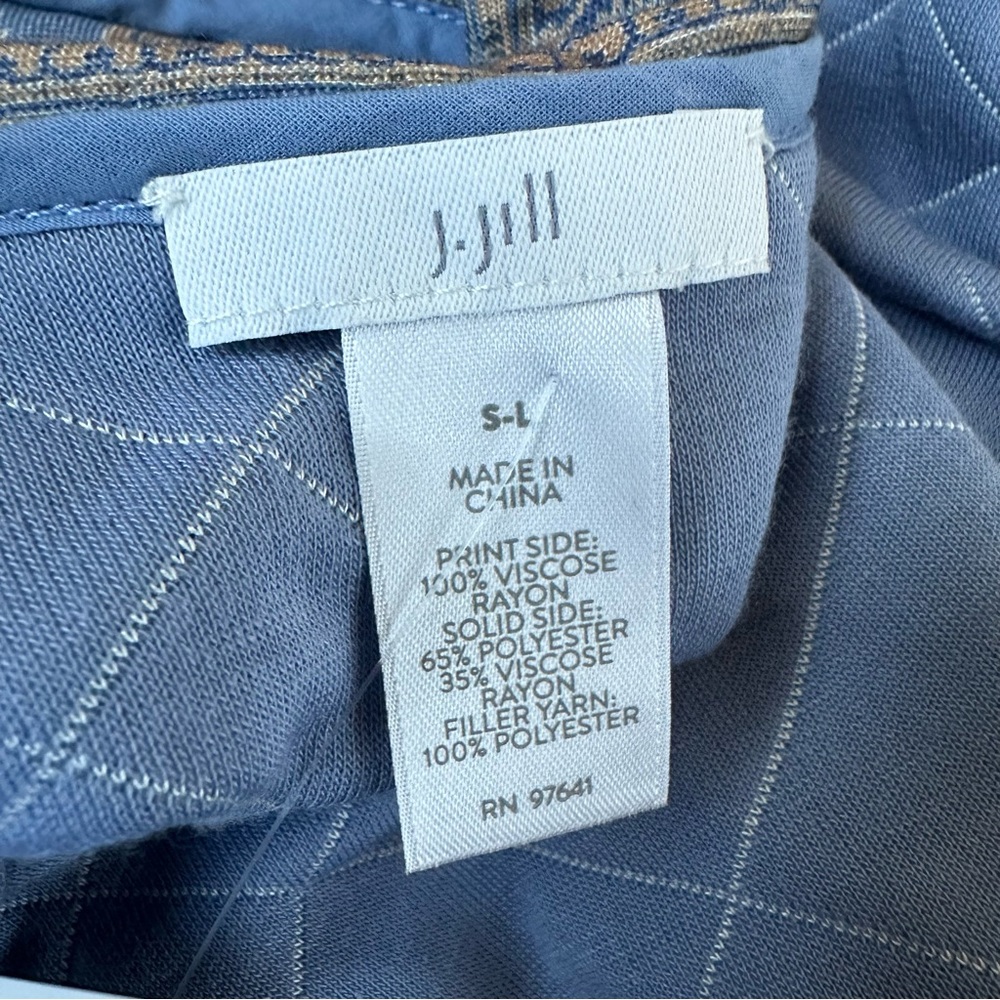 J. Jill NWT Women's Reversible Open Front Blue Floral Print Quilted Cardigan S-L - Picture 8 of 9